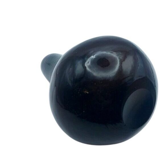 Handblown Glass Gourd Dark Purple Amethyst Clear Stem Studio Art - Picture 4 of 5